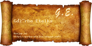 Görbe Etelka névjegykártya